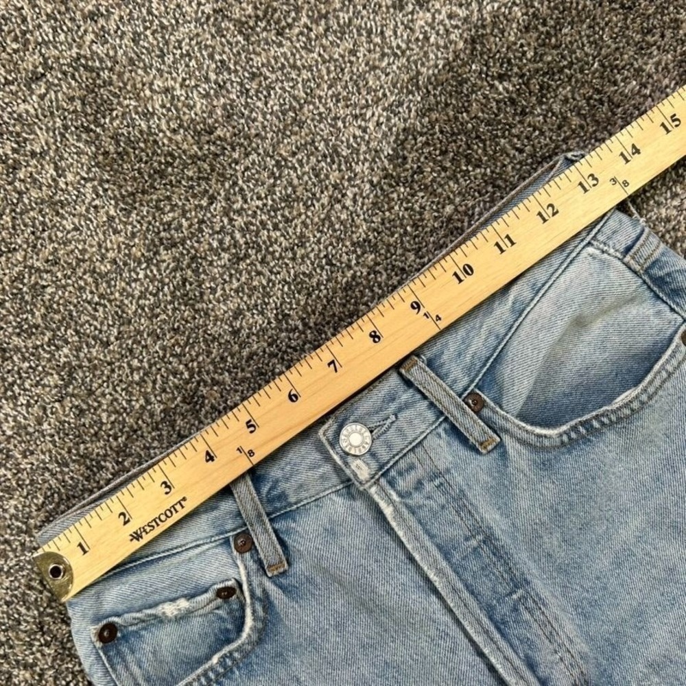 Agolde Womens 25 Riley High Rise Straight Leg Fit Jeans Light Blue Denim Casual - Picture 9 of 13